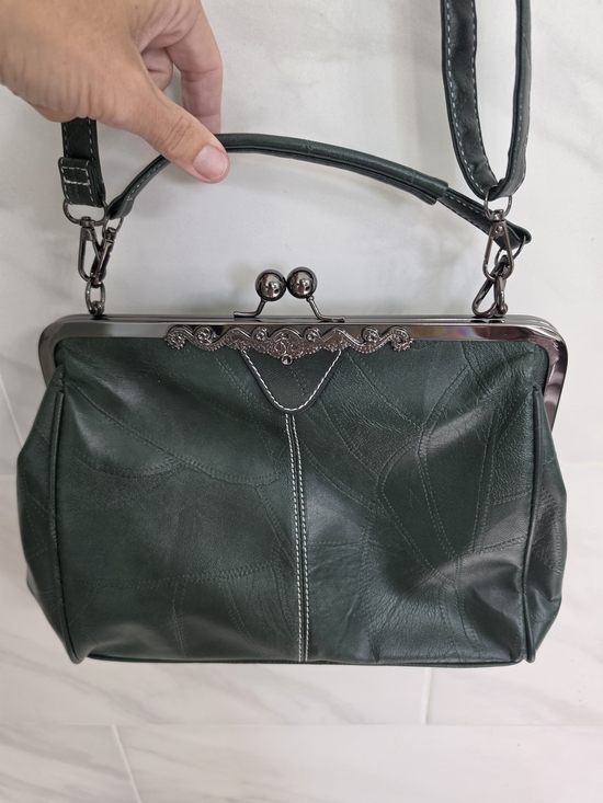 Handbags - Dark Green Women's Frame Satchel Handbag
